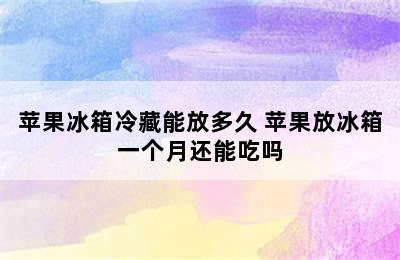 苹果冰箱冷藏能放多久 苹果放冰箱一个月还能吃吗